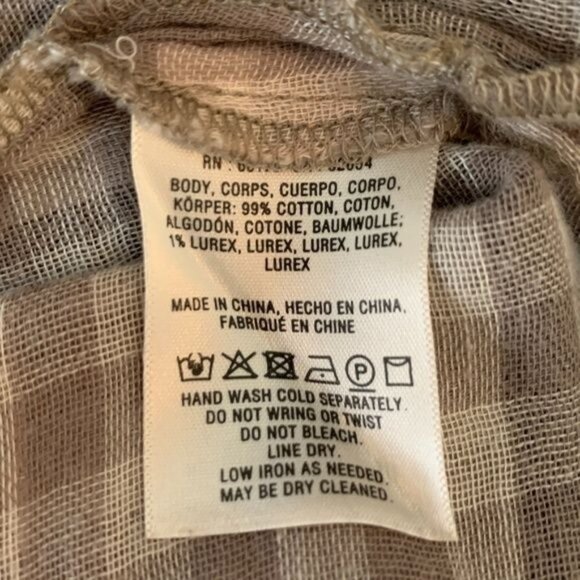 Anthropologie Akemi + Kin XS Plaid Tunic Blouse Brown Tan Sleeveless Fall - Picture 7 of 11